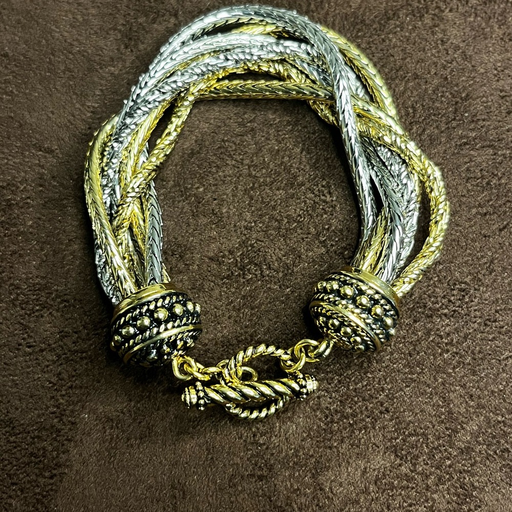 Lia Sophia Kiam Family Collection, Gold and Silver tones, Multi-Strand Bracelet